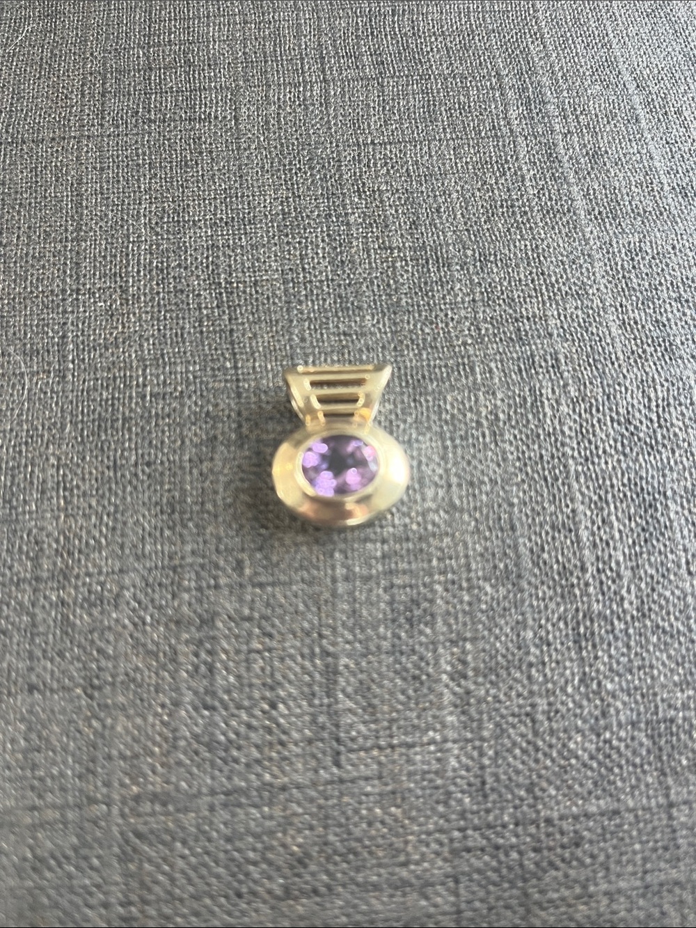 Gold-Tone Pendant with Purple Stone Accent